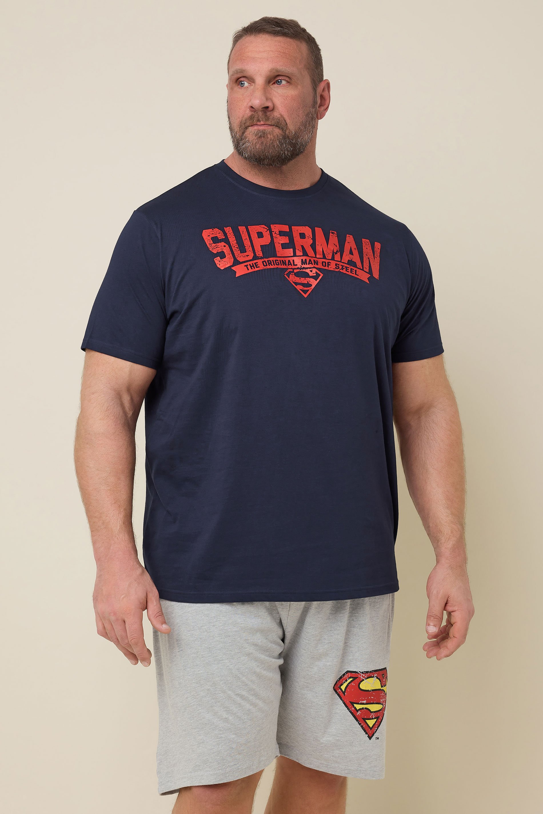 BadRhino Big & Tall Navy Blue Superman Pyjama Set 1