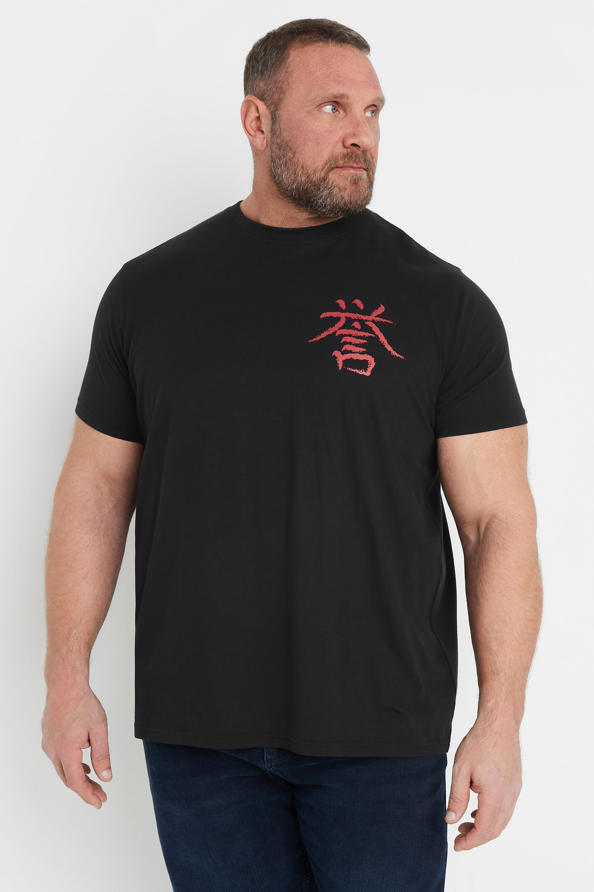 BadRhino Big & Tall Black 'Tokyo' Print T-Shirt | BadRhino 2