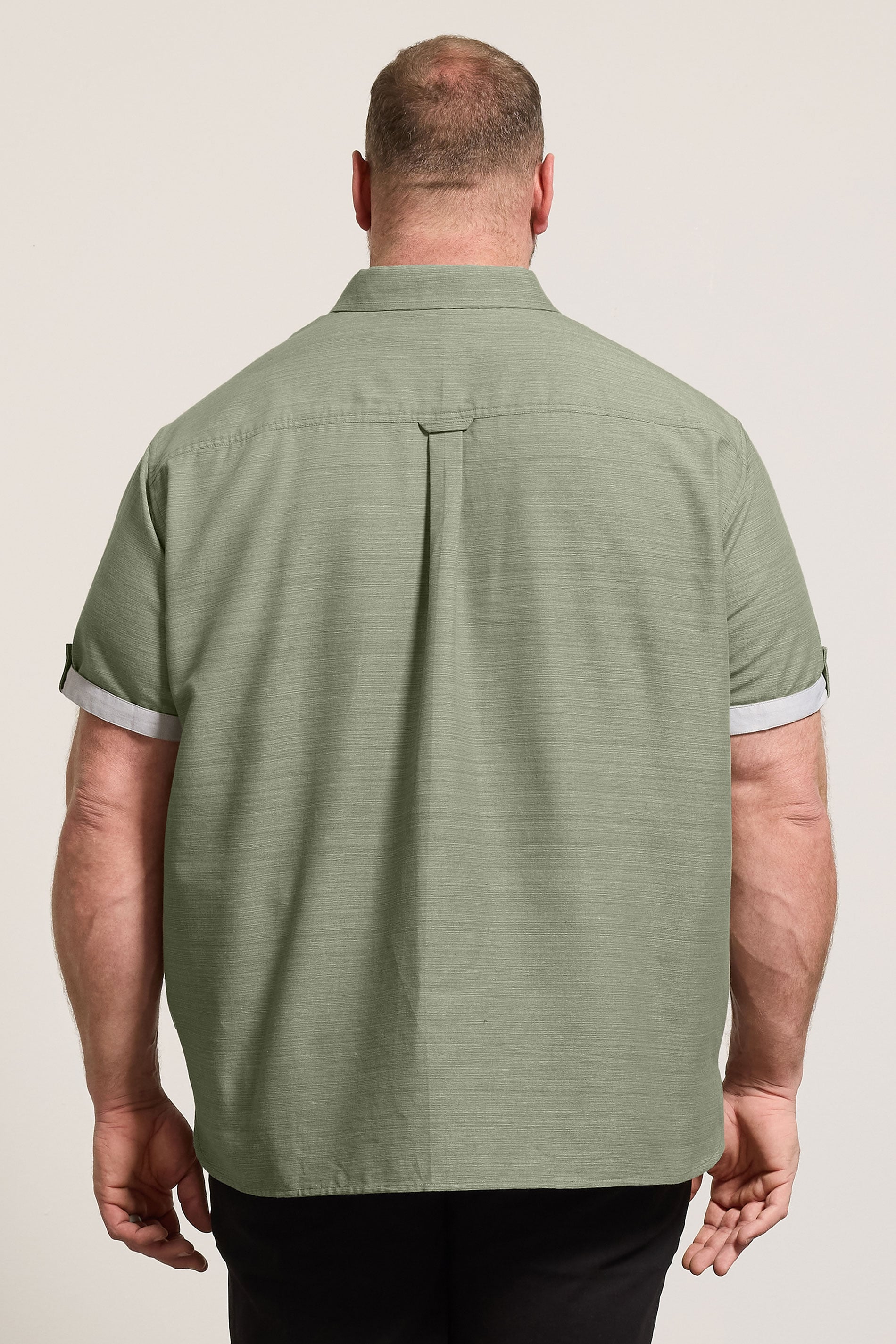 BadRhino Big & Tall Green Short Sleeve Slub Shirt | BadRhino 4