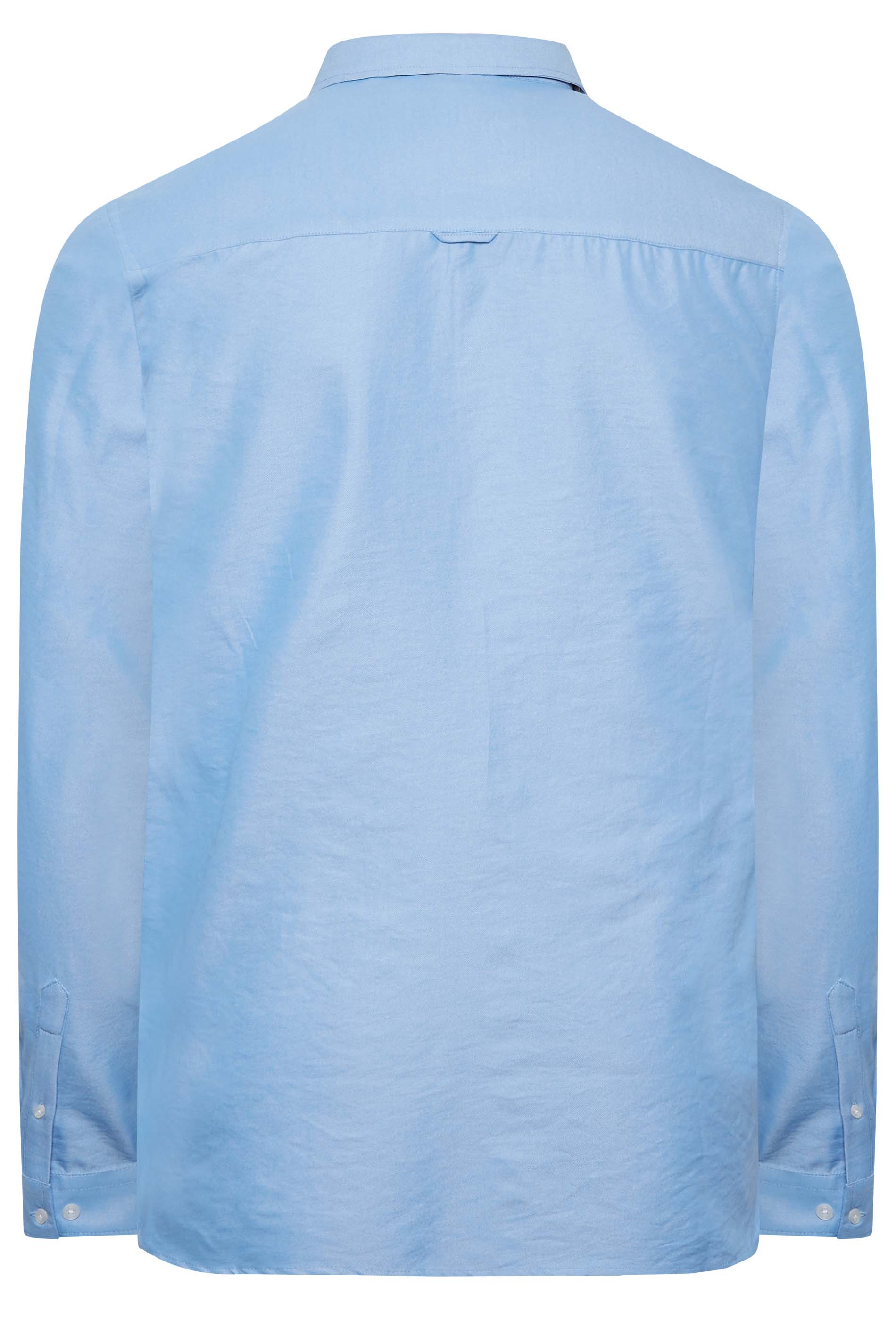 D555 Big & Tall Blue Long Sleeve Oxford Shirt | BadRhino