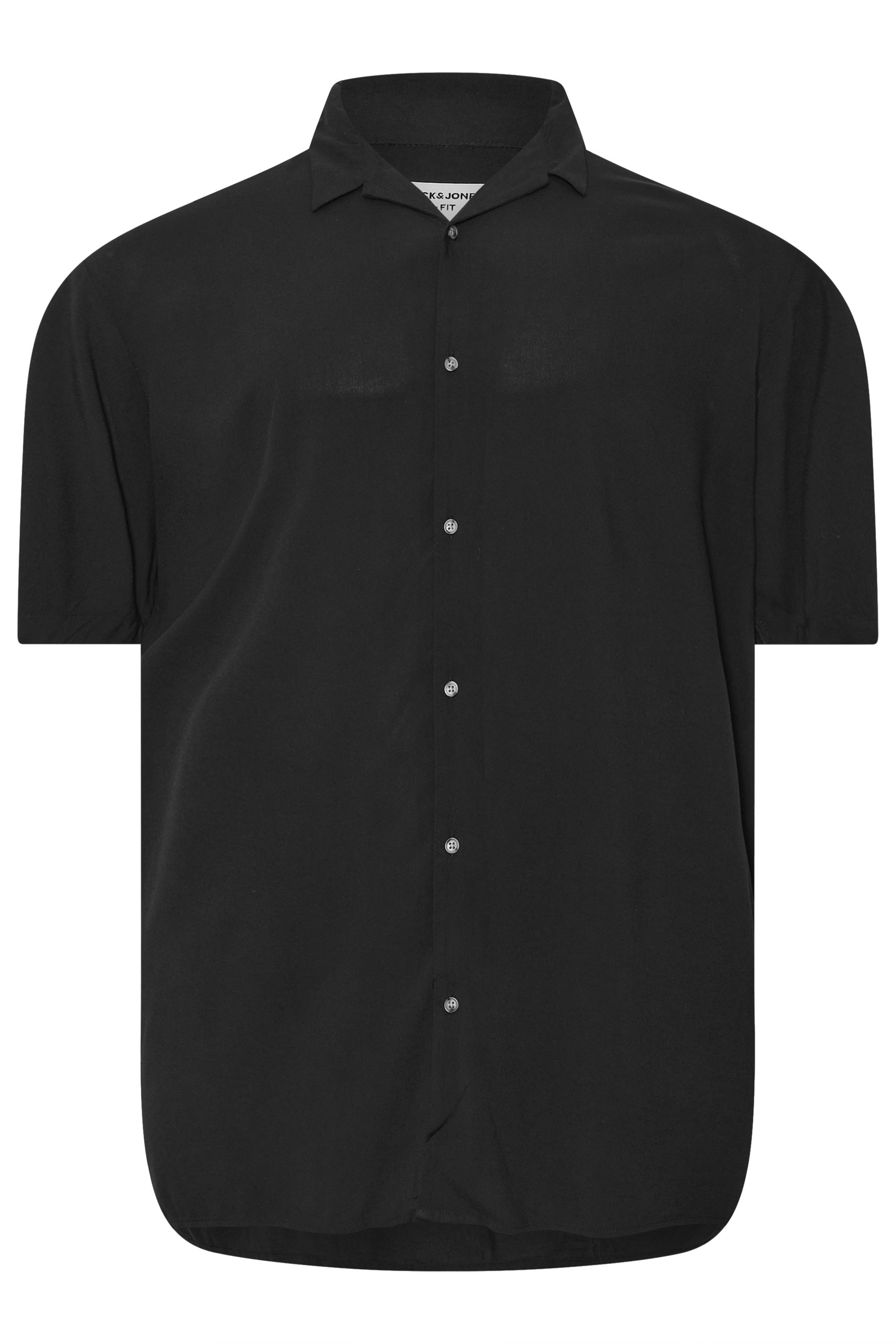 JACK & JONES Big & Tall Black Resort Shirt | BadRhino 3