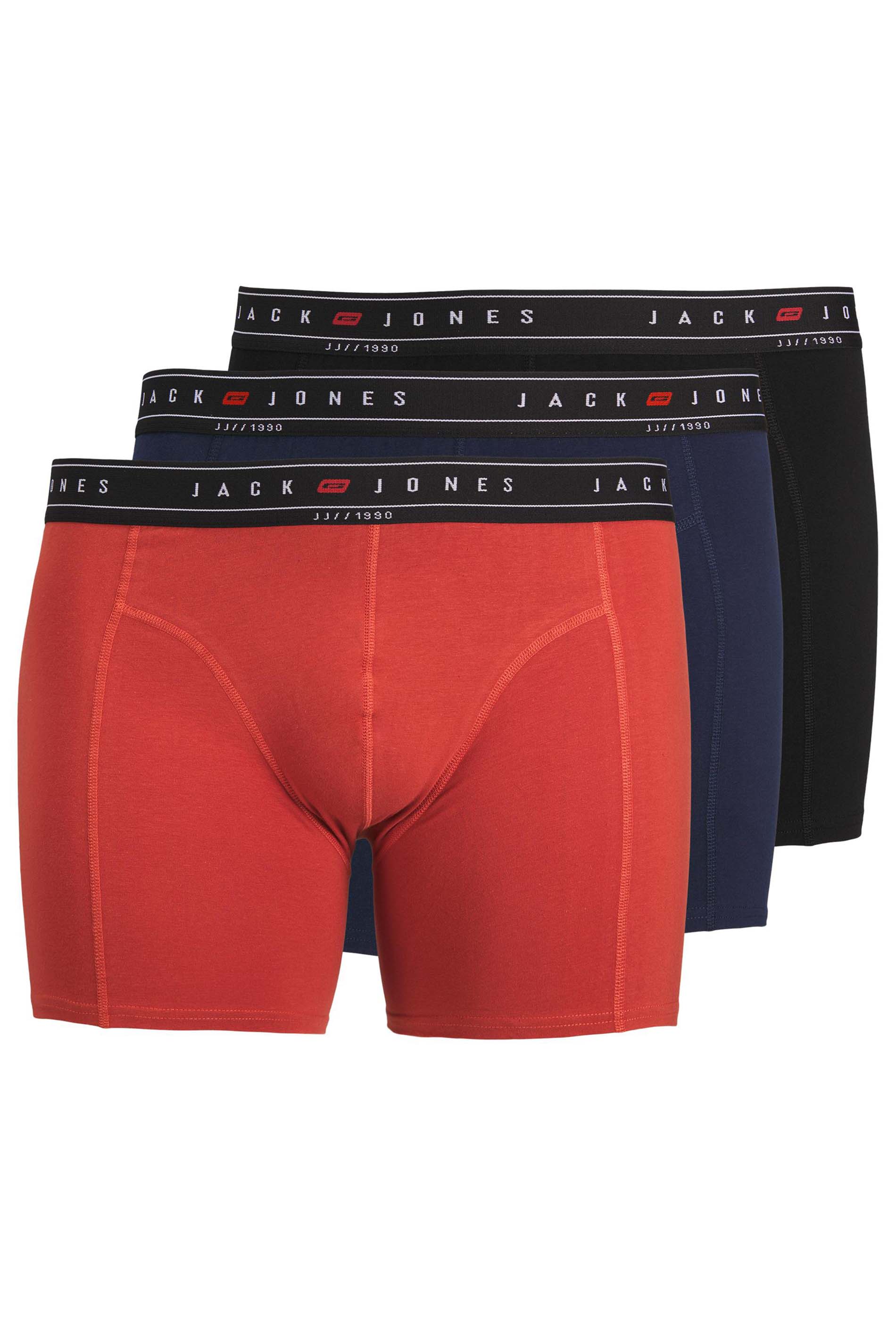 JACK & JONES Navy Blue 3 Pack Boxers | BadRhino 4