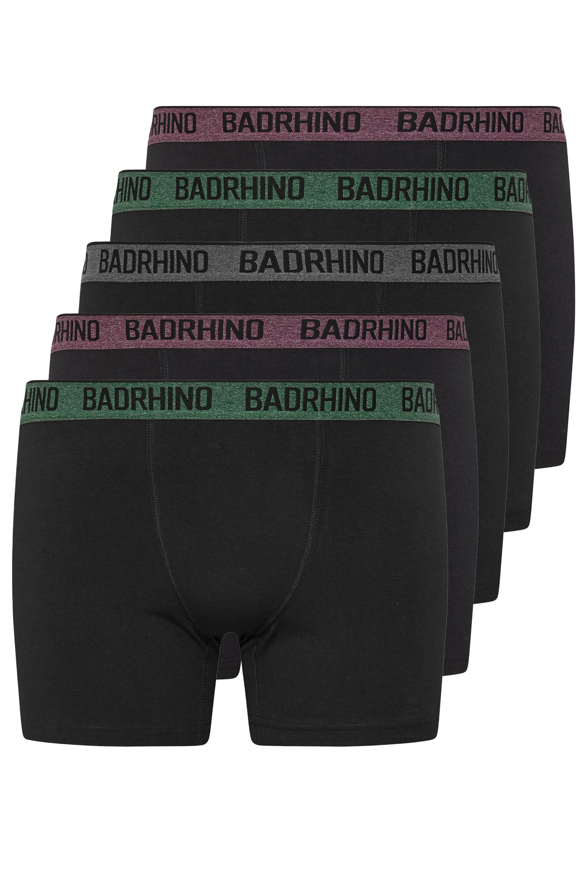 BadRhino 5 PACK Black Marl Waistband Boxers | BadRhino 4