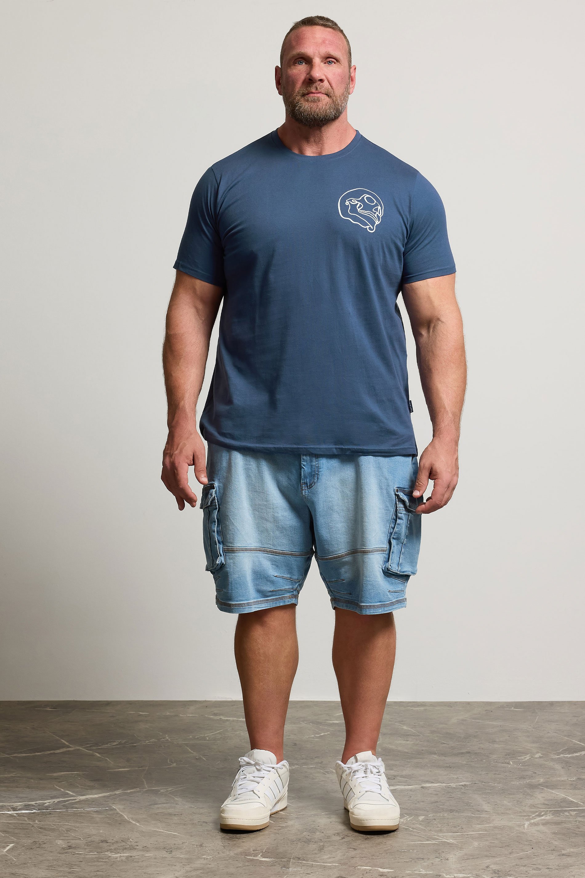BadRhino Big & Tall Blue Skull Print Graphic T-Shirt | BadRhino 3
