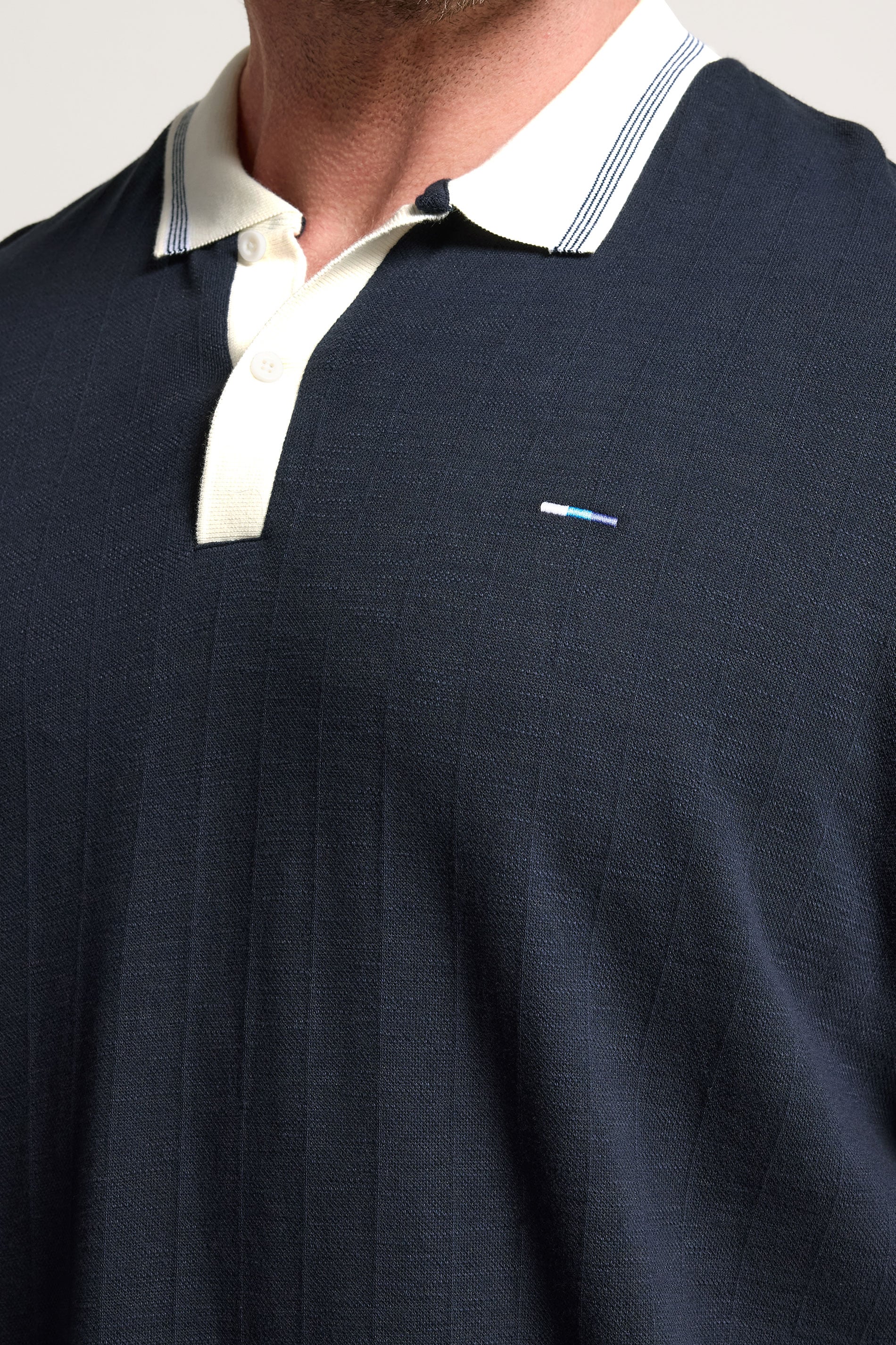 BadRhino Big & Tall Navy Blue Tipped Short Sleeve Polo Shirt | BadRhino 5