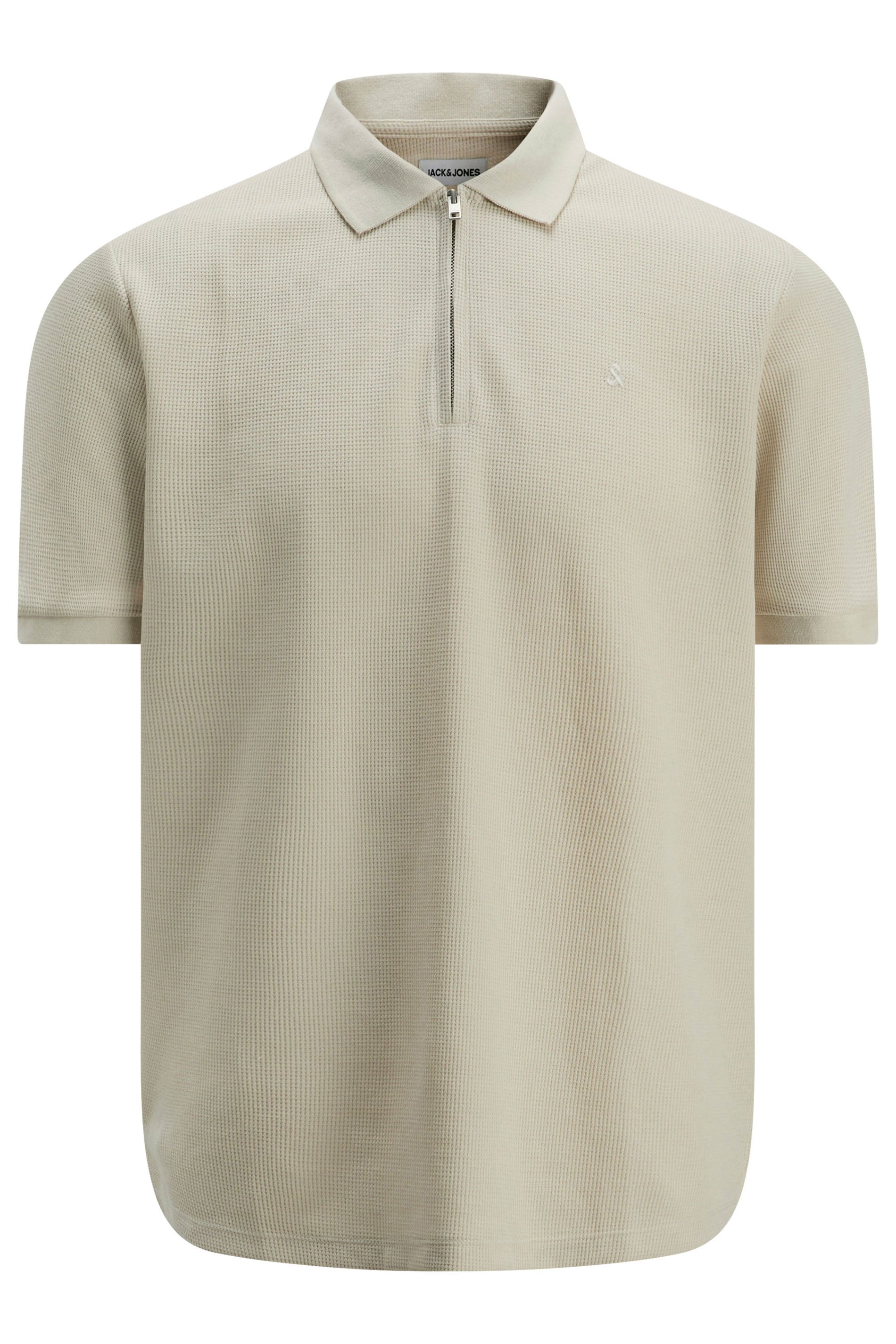 JACK & JONES Big & Tall Black Zip Neck Polo Shirt | BadRhino 3