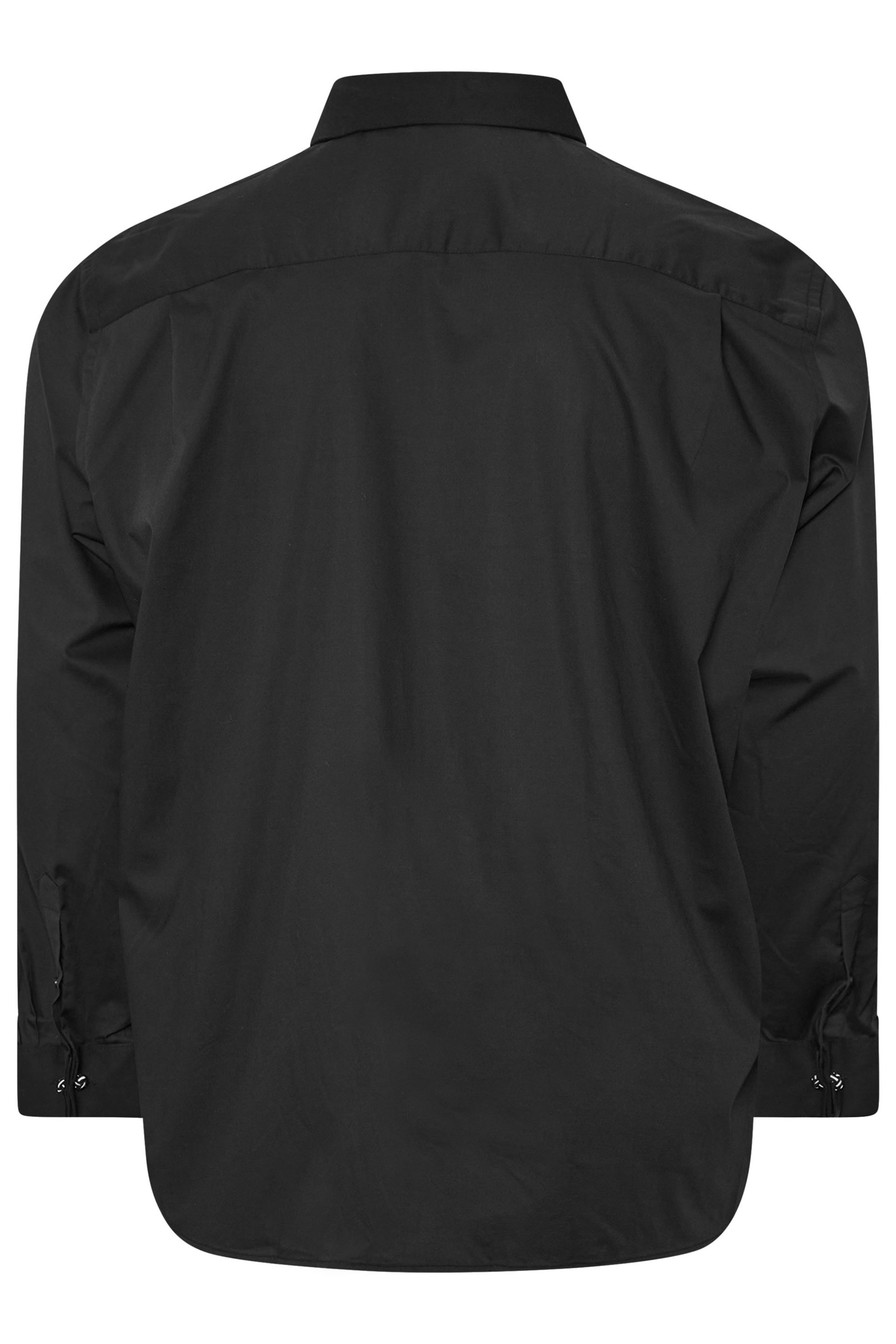 BadRhino Big & Tall Black Long Sleeve Formal Shirt | BadRhino 5