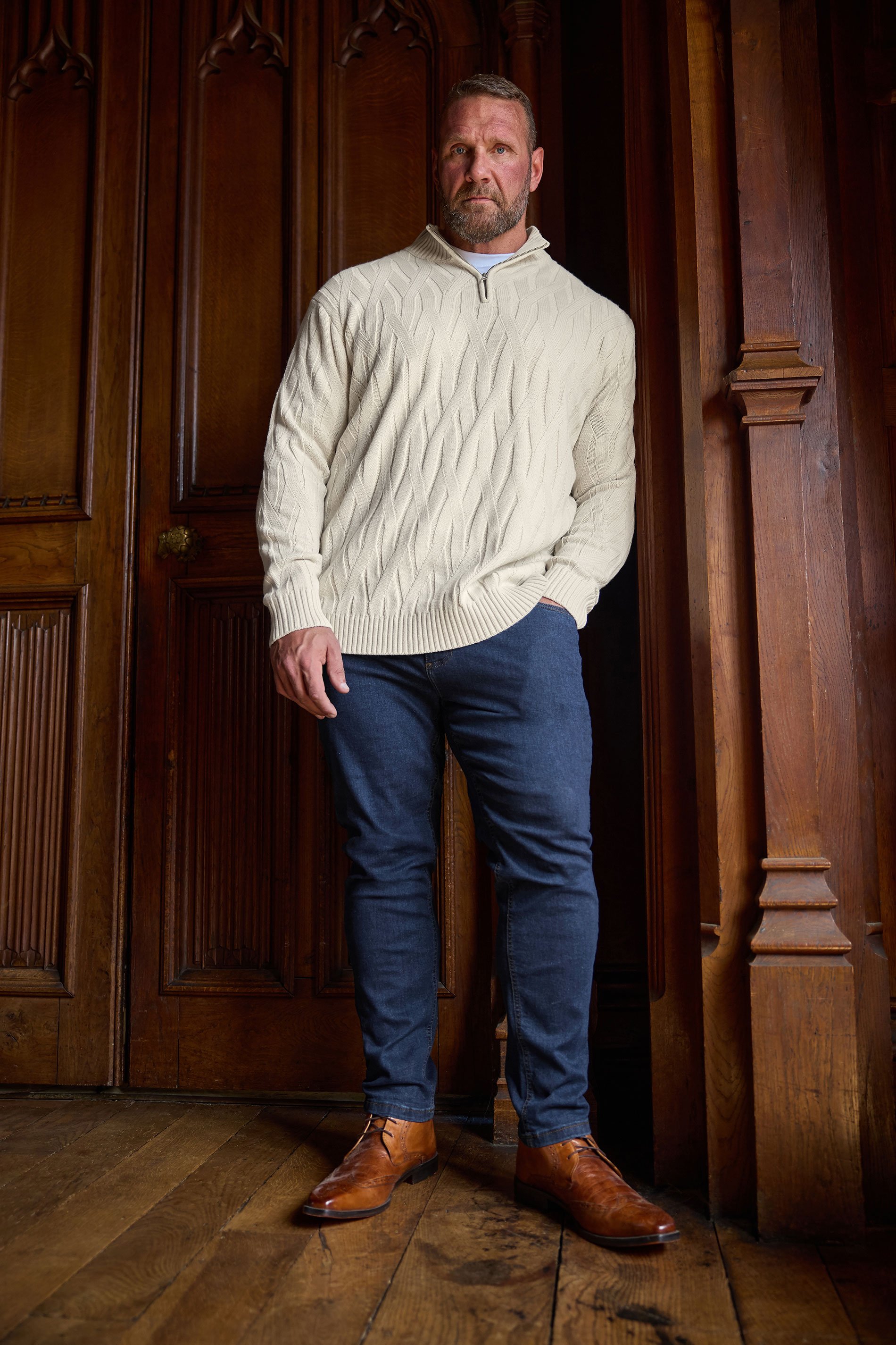 BadRhino Big & Tall Indigo Blue Tapered Fit Stretch Jeans | BadRhino 1