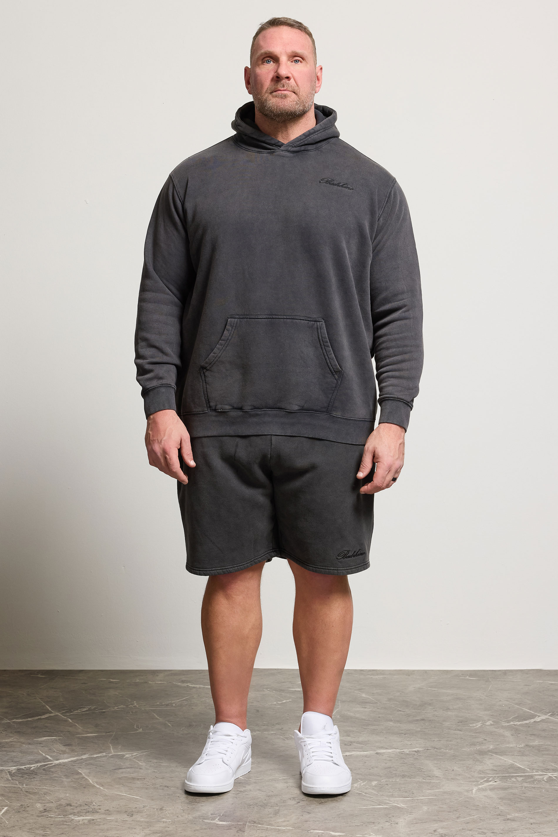 BadRhino Big & Tall Black Sun Bleached Jogger Shorts | BadRhino 1