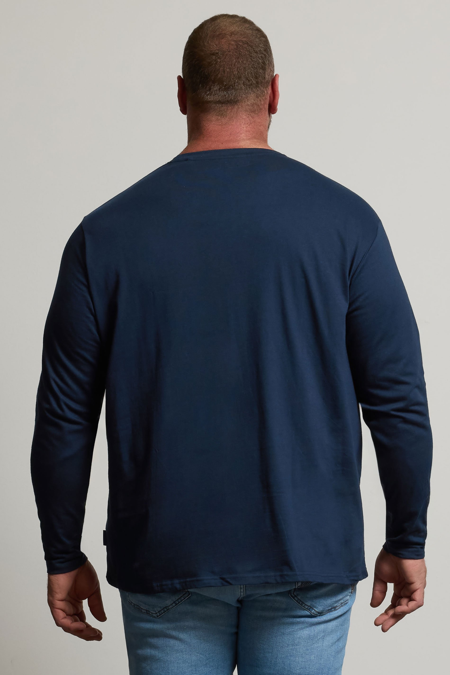 BadRhino Navy Blue Plain Long Sleeve T-Shirt | BadRhino 2