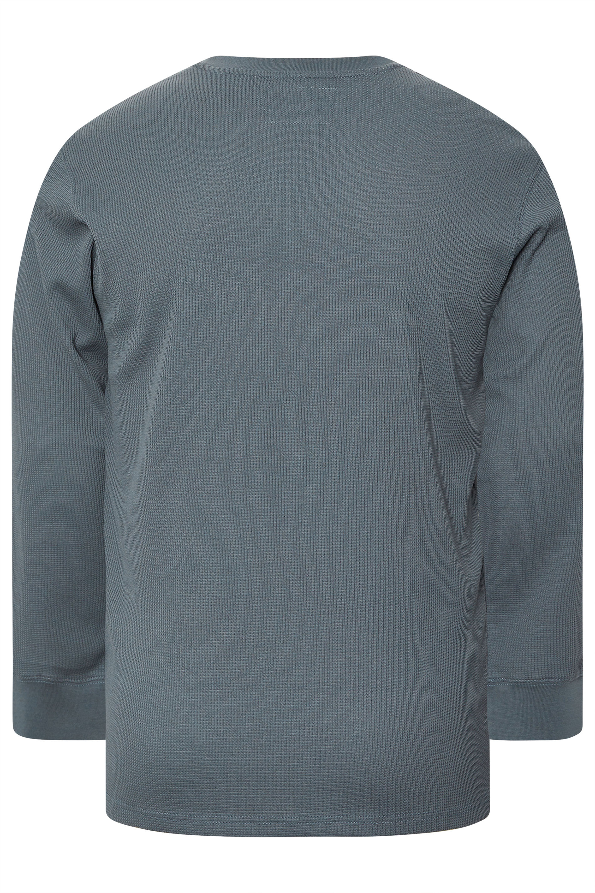 BadRhino Big & Tall Storm Blue Waffle Texture Long sleeve T-Shirt | BadRhino 6