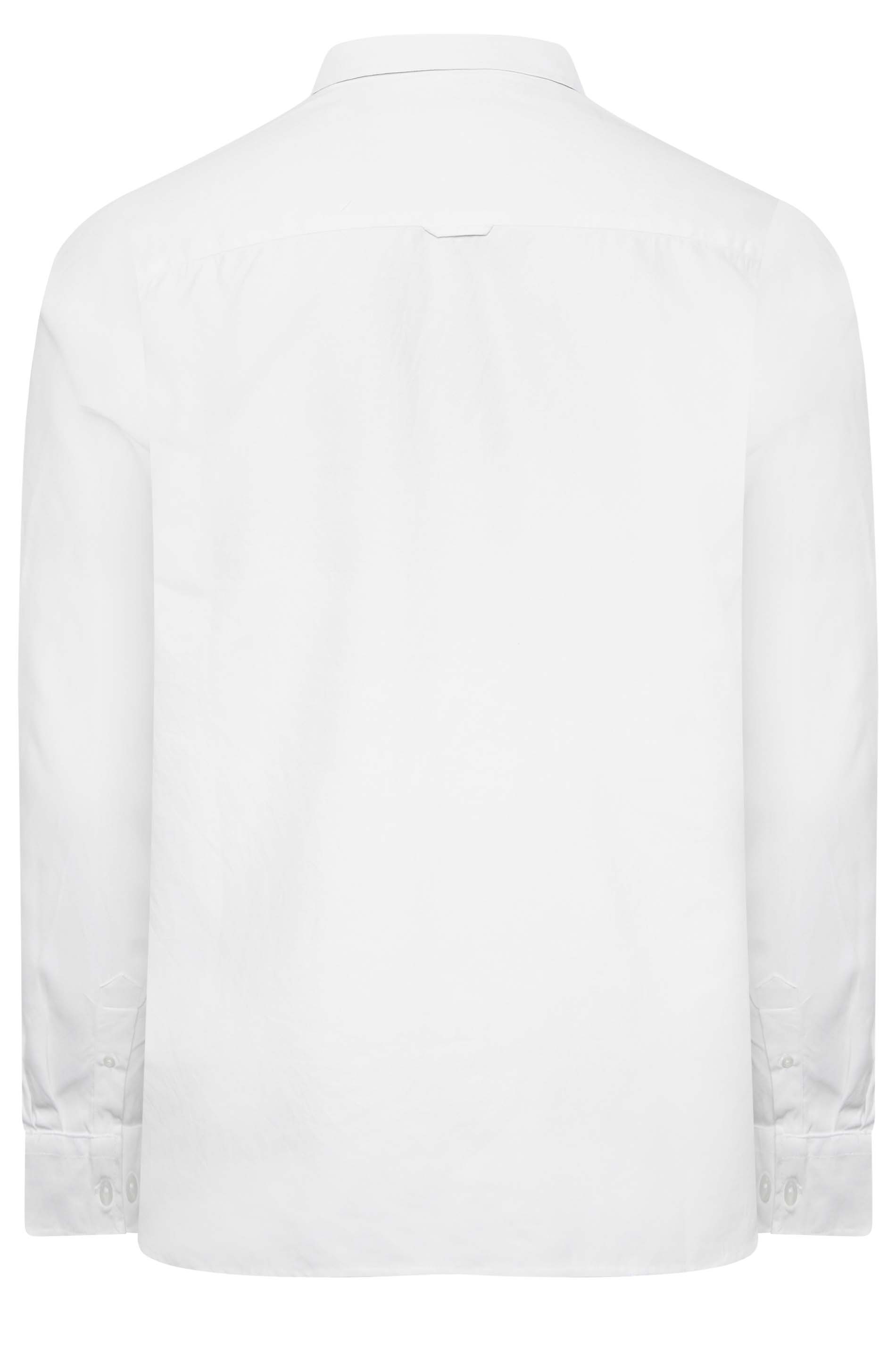 D555 Big & Tall White Long Sleeve Oxford Shirt | BadRhino 4