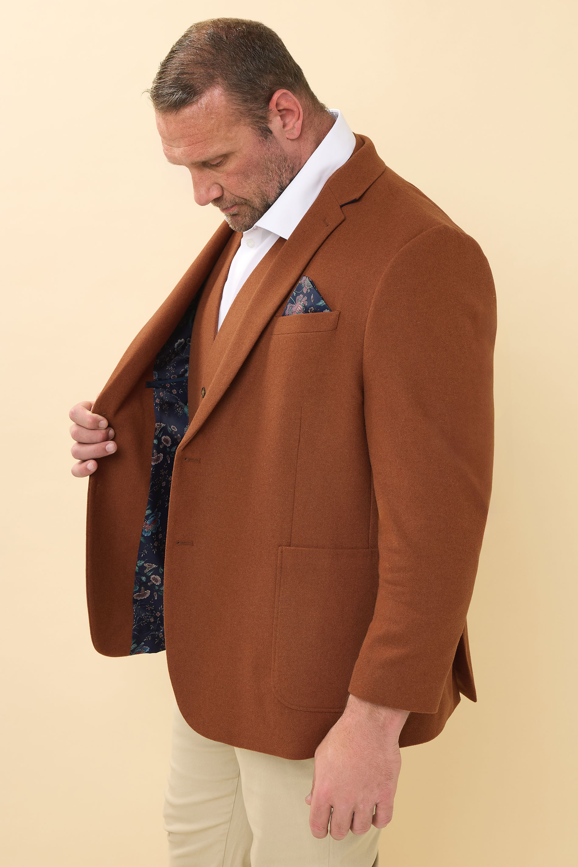BadRhino Tailoring Big & Tall Rust Orange Tweed Suit Jacket | BadRhino 7