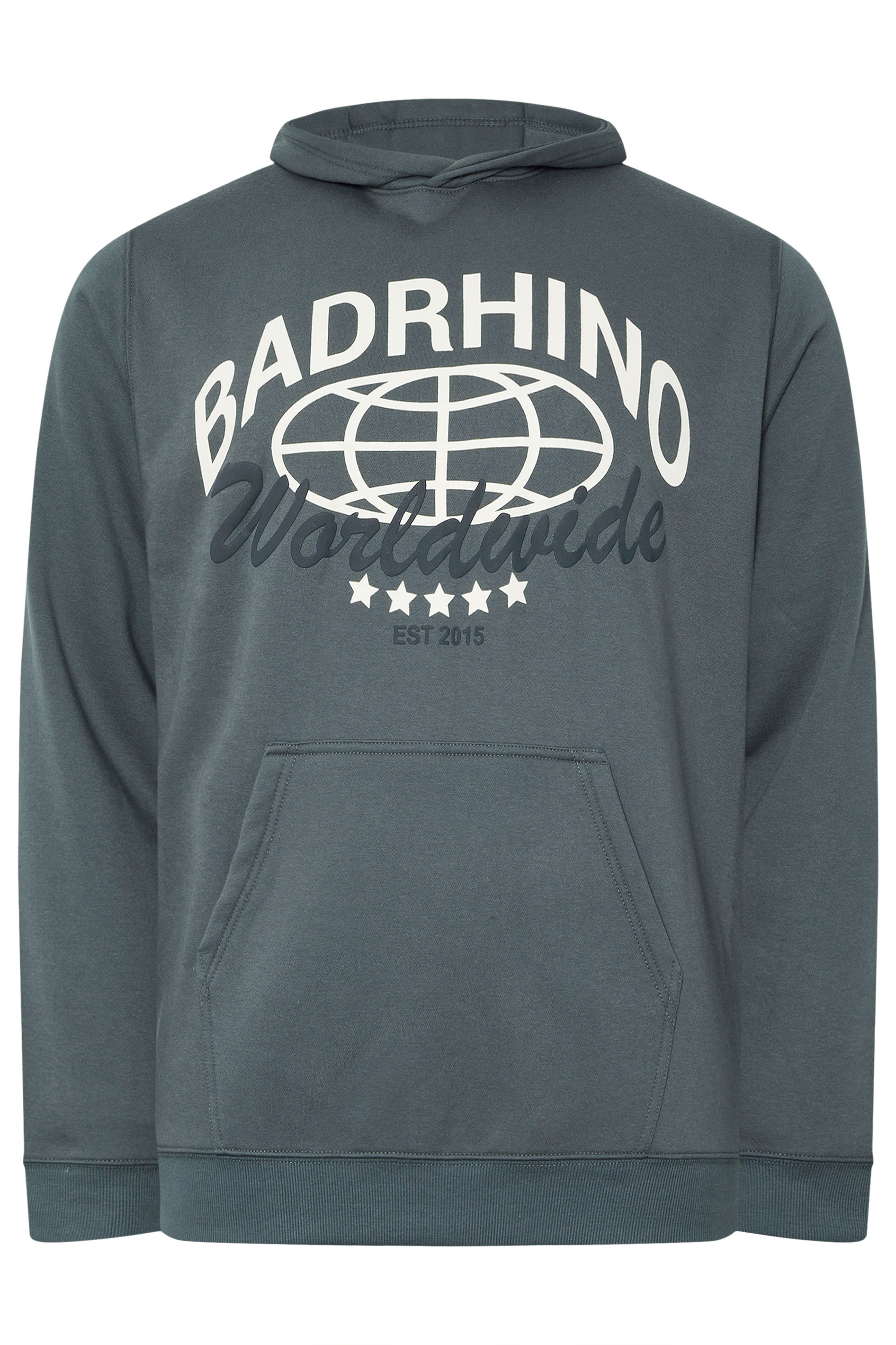 BadRhino Big & Tall Stormy Blue Worldwide Hoodie 6
