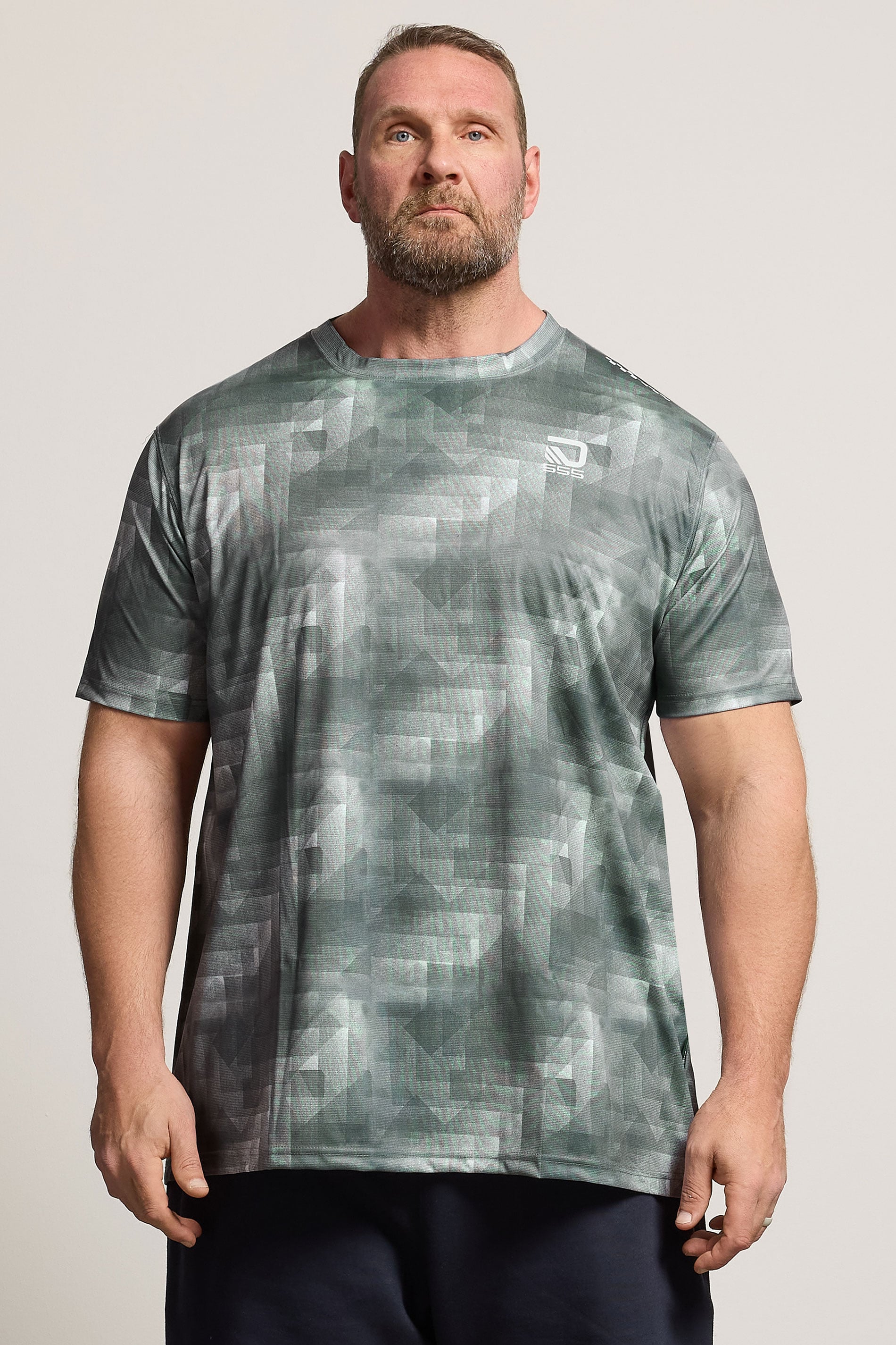 D555 Big & Tall Grey Lightweight Active T-Shirt | BadRhino 3