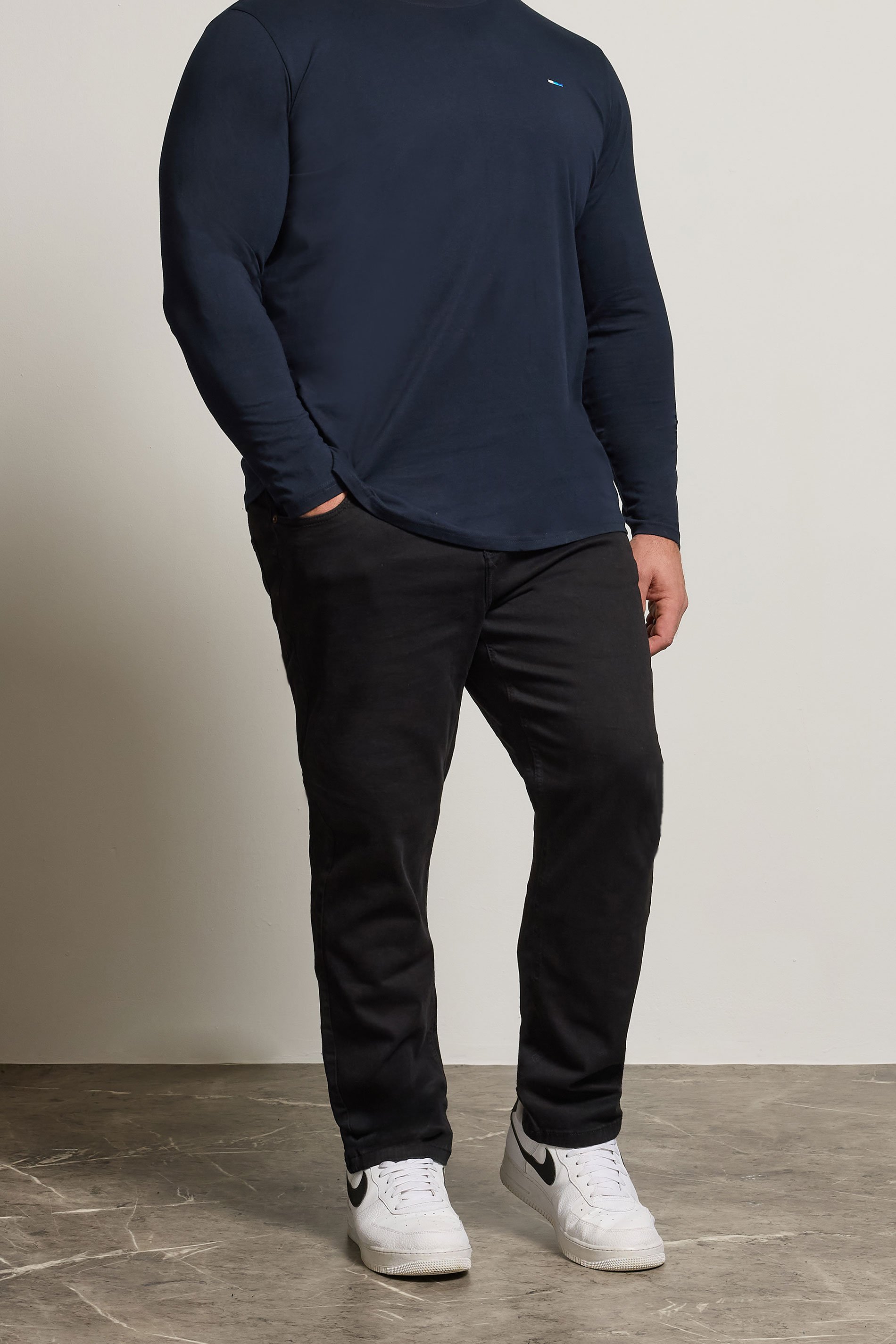 BadRhino Big & Tall Black Straight Leg Stretch Jeans | BadRhino 2