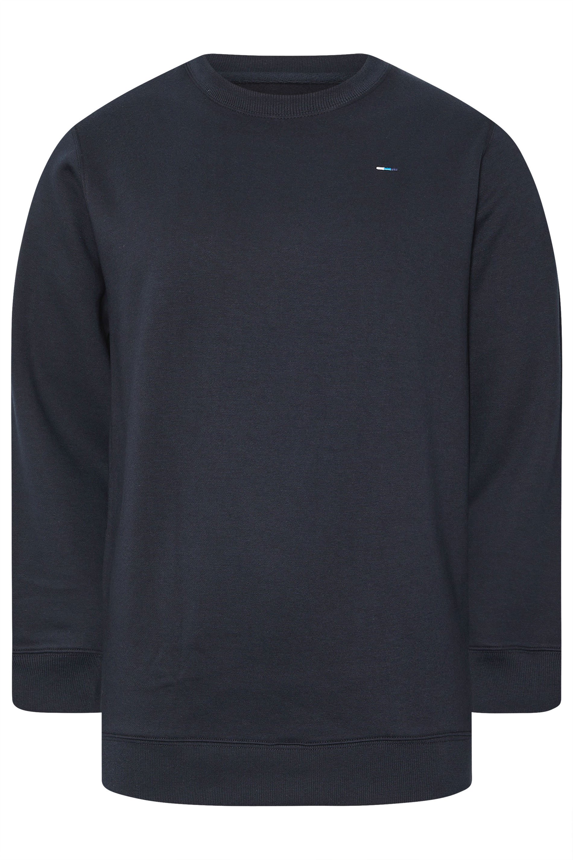 BadRhino Big & Tall Navy Blue Crew Neck Sweatshirt | BadRhino 5