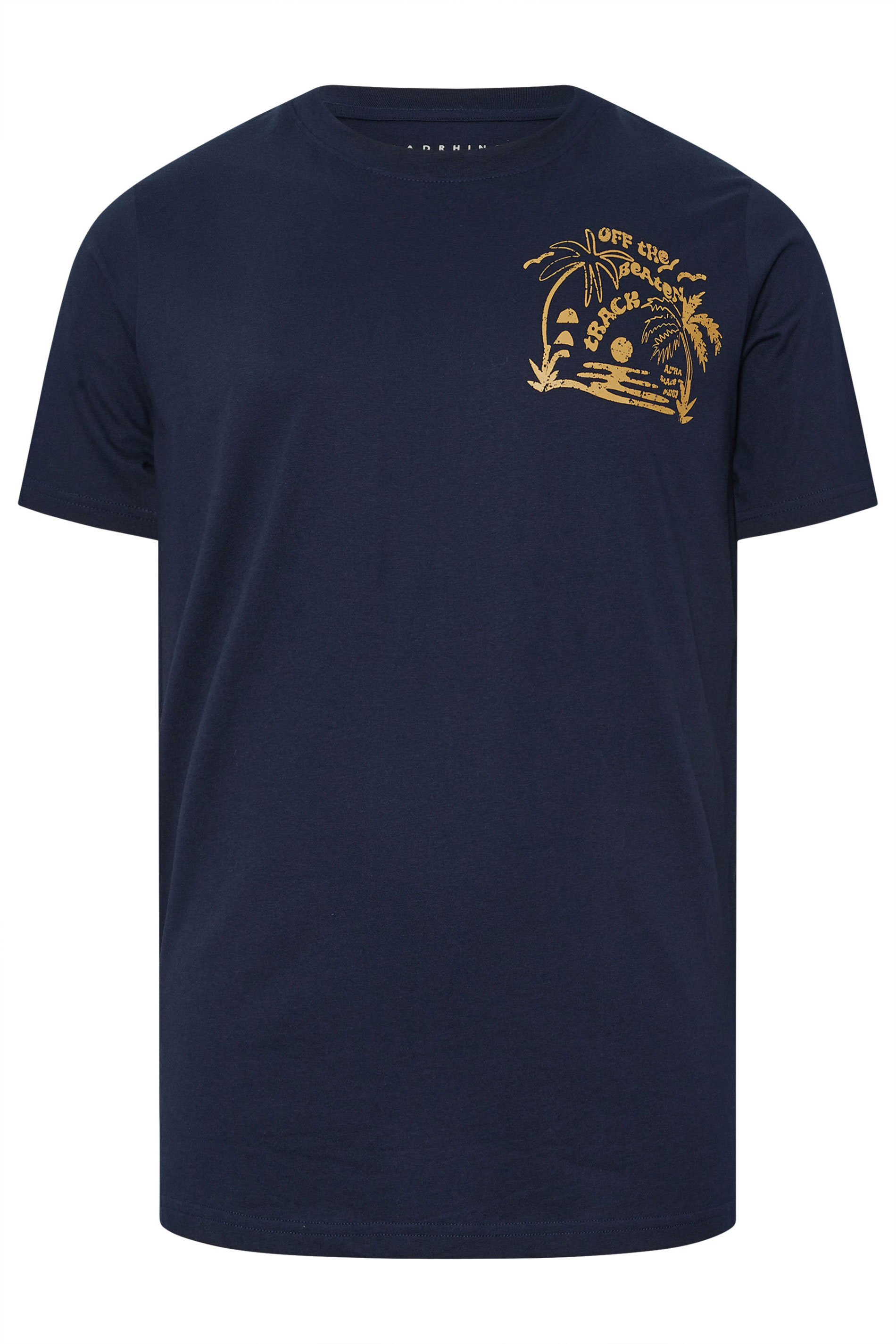 BadRhino Big & Tall Navy Blue 'Chasing Waves' Graphic T-Shirt | BadRhino 6