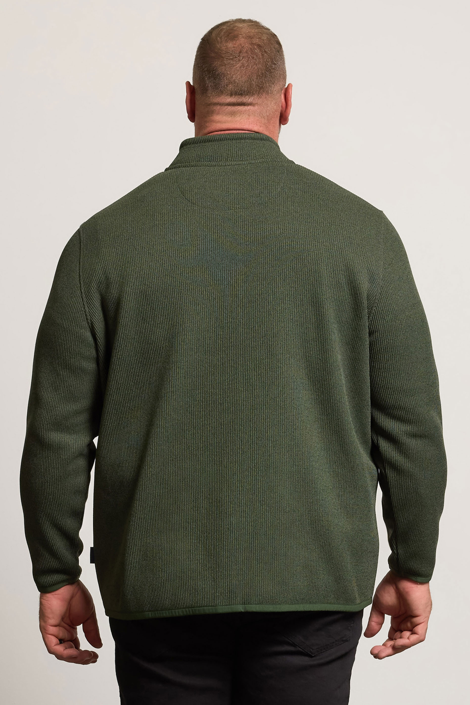 BadRhino Big & Tall Green Full Zip Textured Fleece Jacket | BadRhino 3