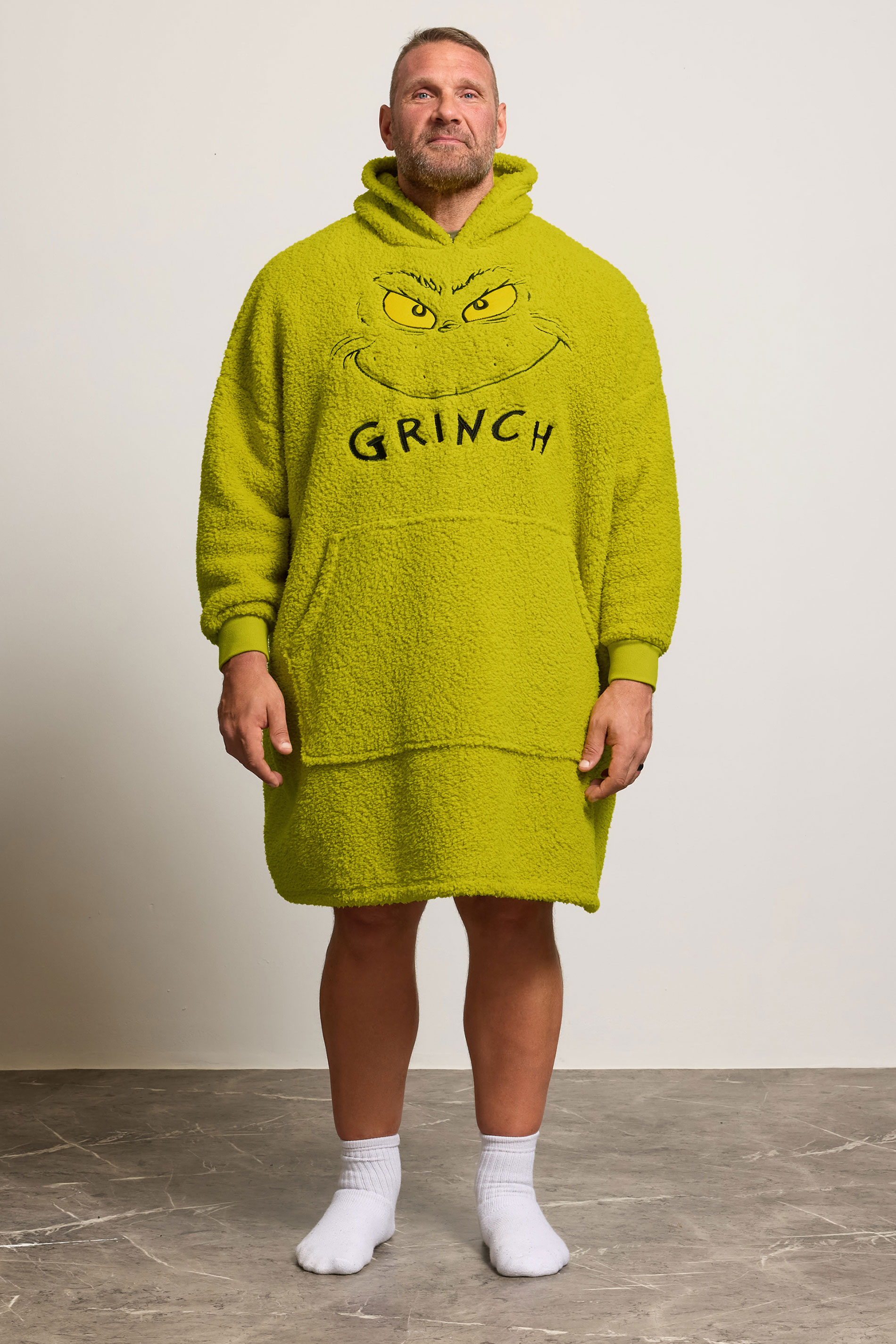 BadRhino Big & Tall Green Grinch Super Soft Blanket Hoodie | BadRhino 3