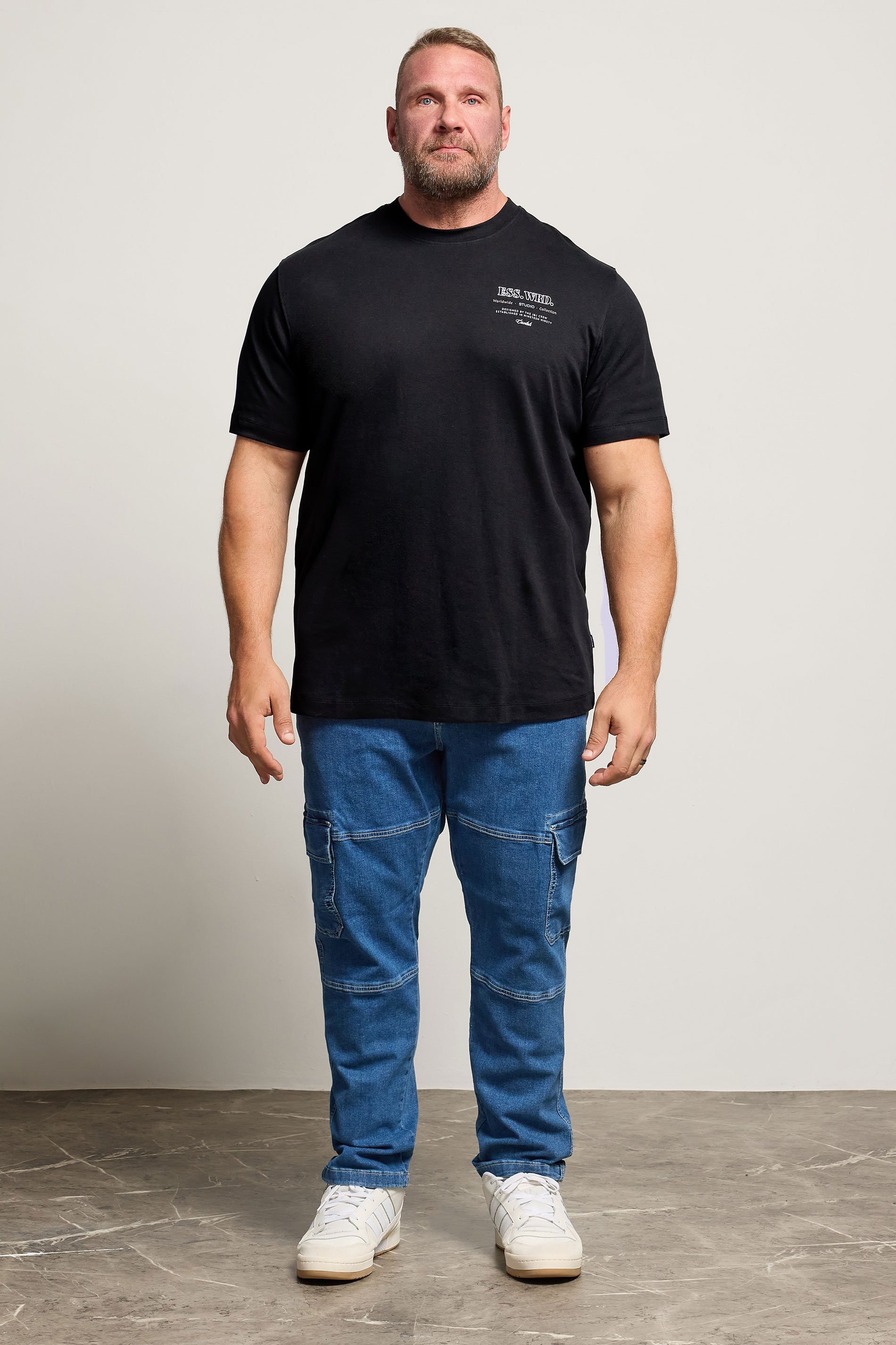 JACK & JONES Big & Tall Black Studio Graphic T-Shirt | BadRhino 2