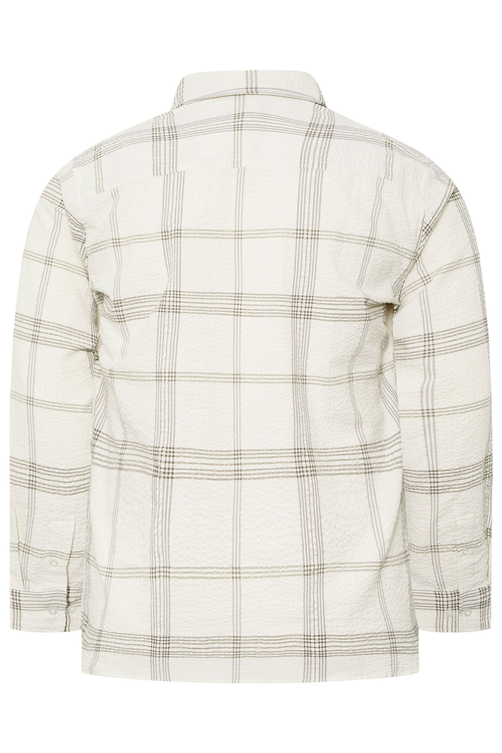 BadRhino Big & Tall Natural Brown Textured Checked Shirt | BadRhino 6
