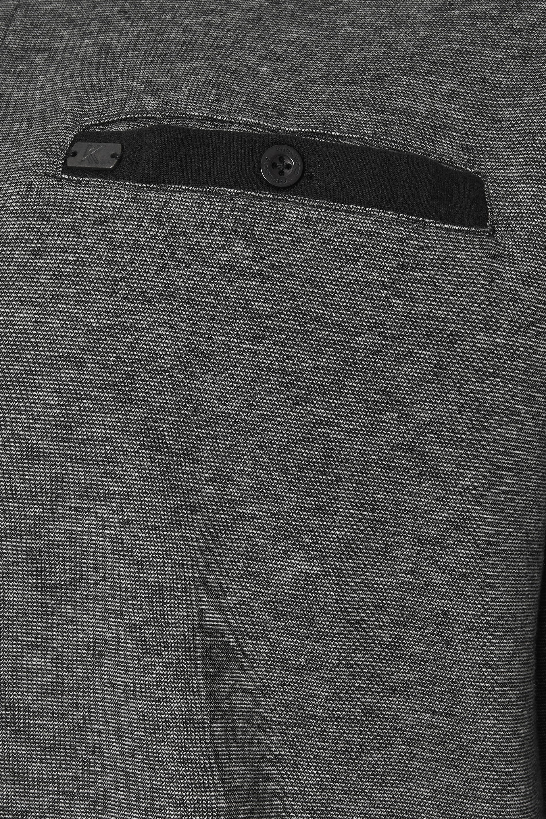 KAM Big & Tall Grey Sweat Long Sleeve Polo Shirt | BadRhino 3