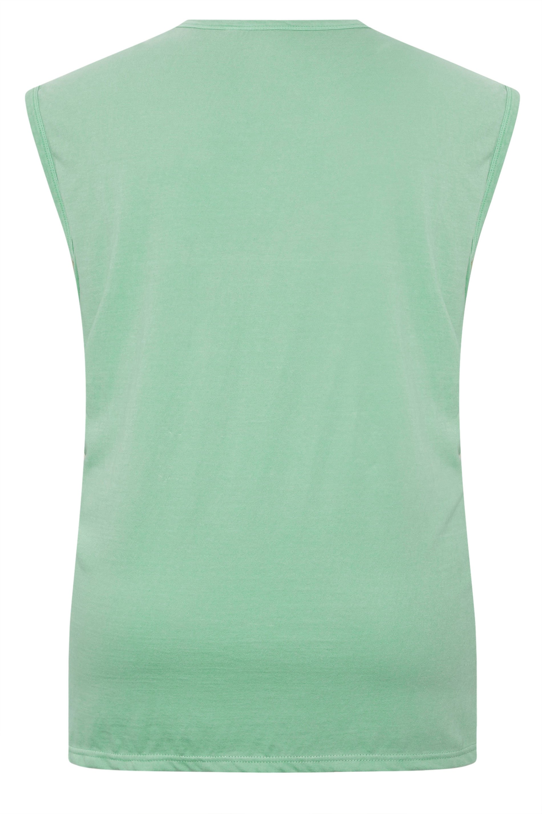 BadRhino Big & Tall Light Green Acid Wash Skull Print Vest | BadRhino 7