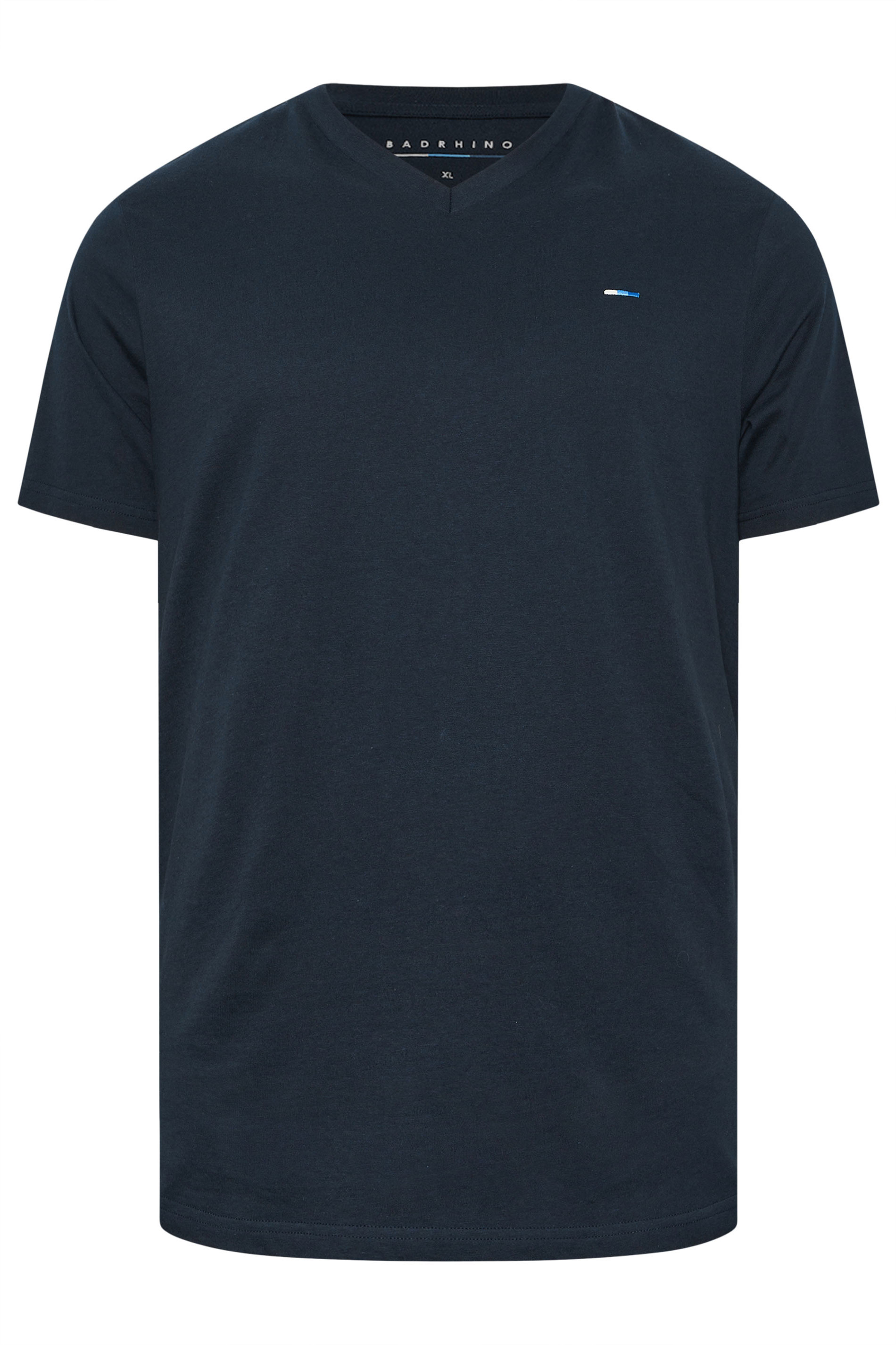 BadRhino Big & Tall Navy Blue V-Neck T-Shirt 5
