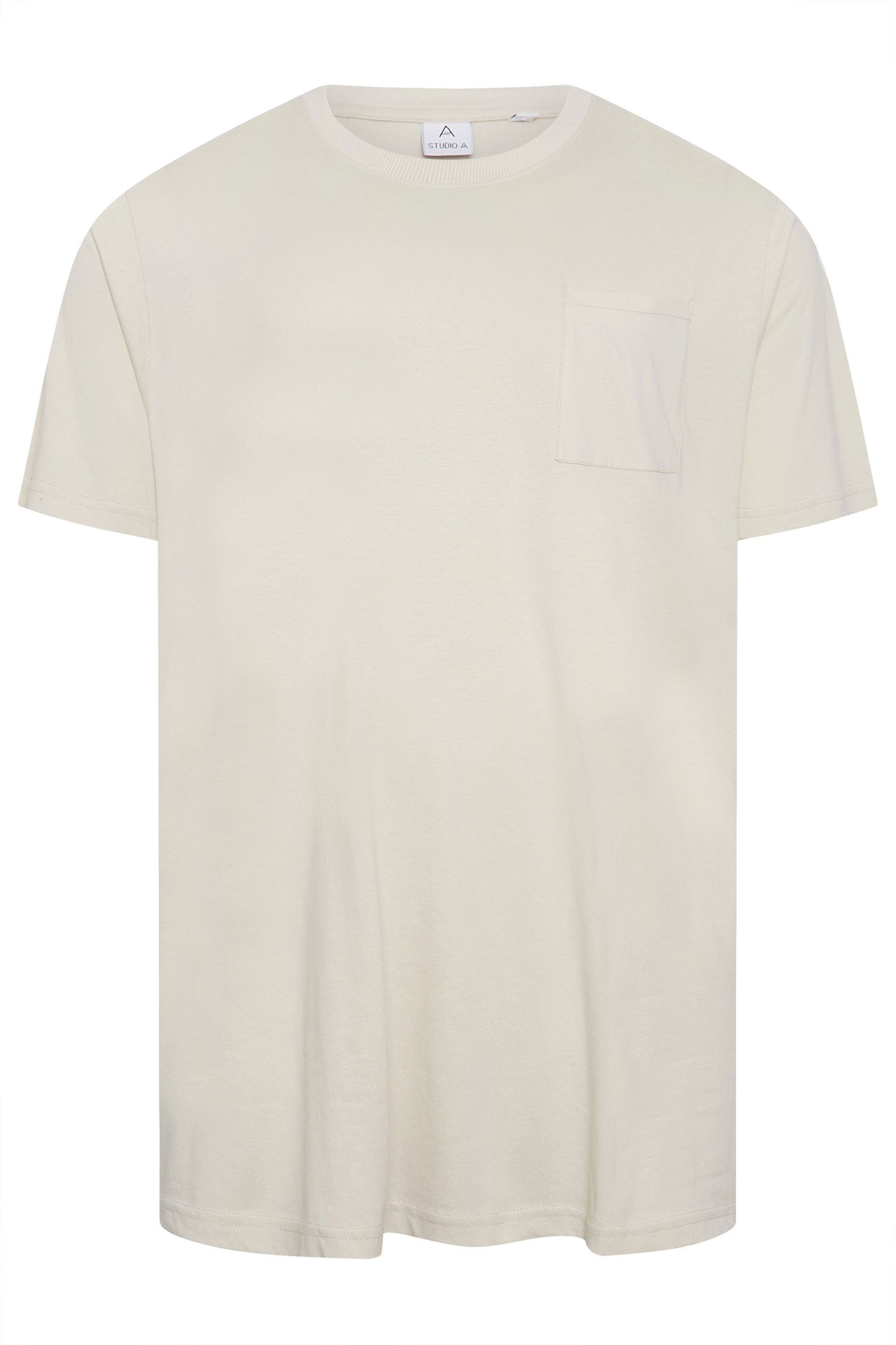 STUDIO A Big & Tall Cream T-Shirt | BadRhino 4